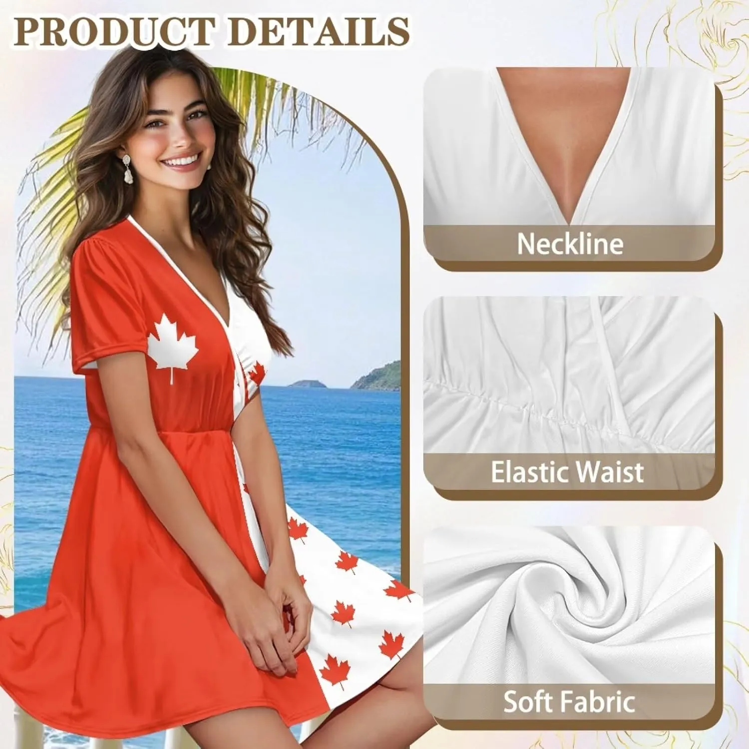 AFPANQZ Women's Midi Swing Dress - Summer Short Sleeve A-Line Dress Elegant Tunic Style Plus Size V-Neck T-Shirt Dress