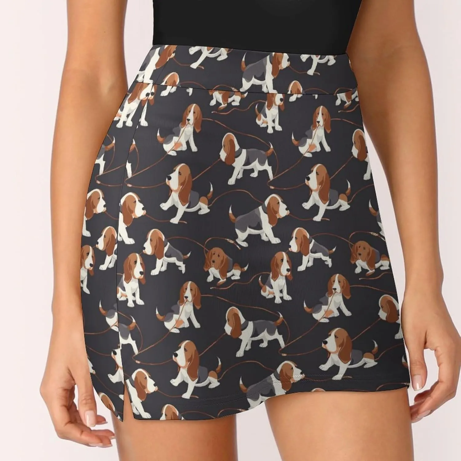 Aggrieved Beagle Dogs Women's Skort Athletic Skirt Golf Skorts A-line Skirts with Built-in Shorts Pockets