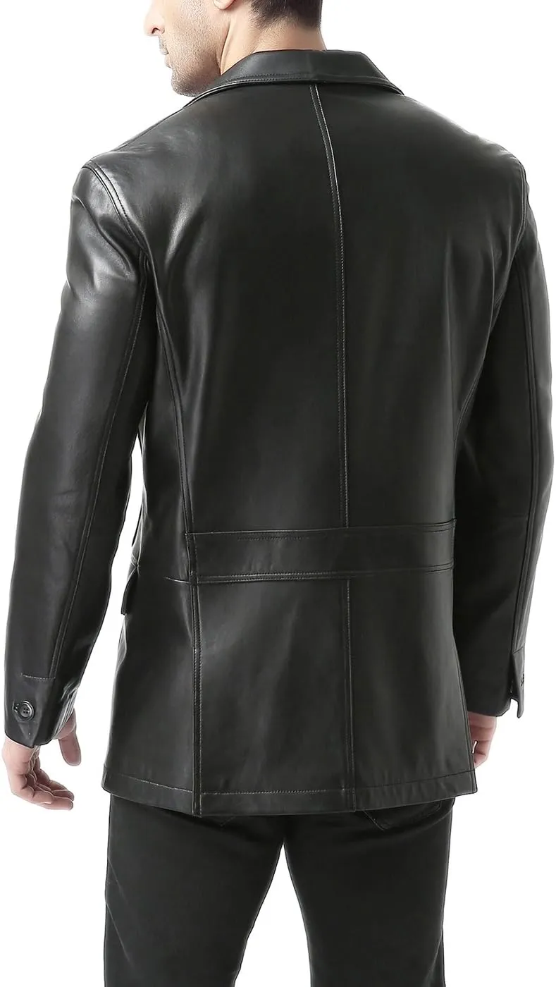 BGSD Men Grant 2-Button Leather Blazer Sport Coat Jacket (Also available in Big and Tall and Short)
