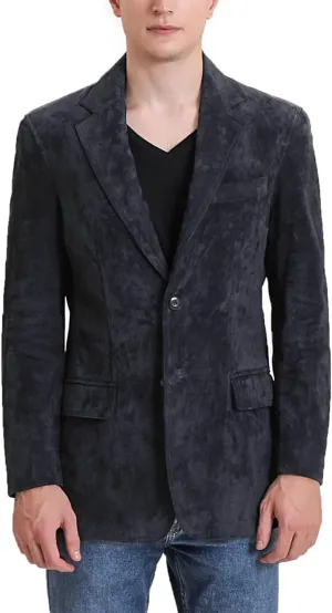 BGSD Men Grant 2-Button Leather Blazer Sport Coat Jacket (Also available in Big and Tall and Short)