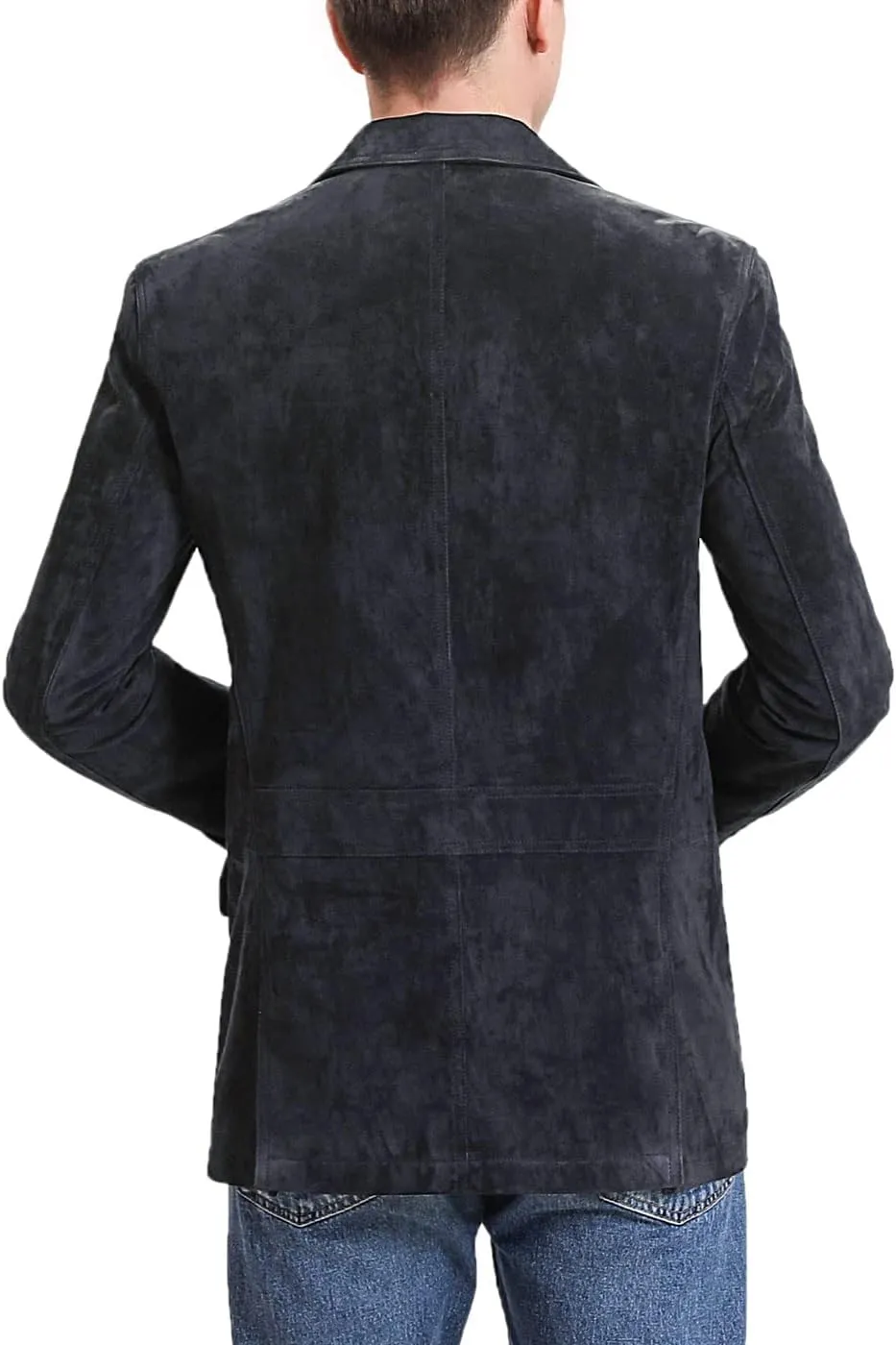BGSD Men Grant 2-Button Leather Blazer Sport Coat Jacket (Also available in Big and Tall and Short)