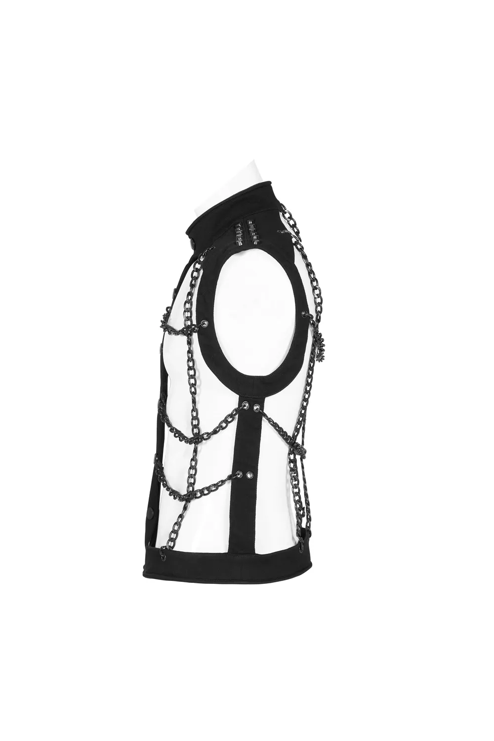 Black Warlock Chain Waistcoat Punk Rave Style