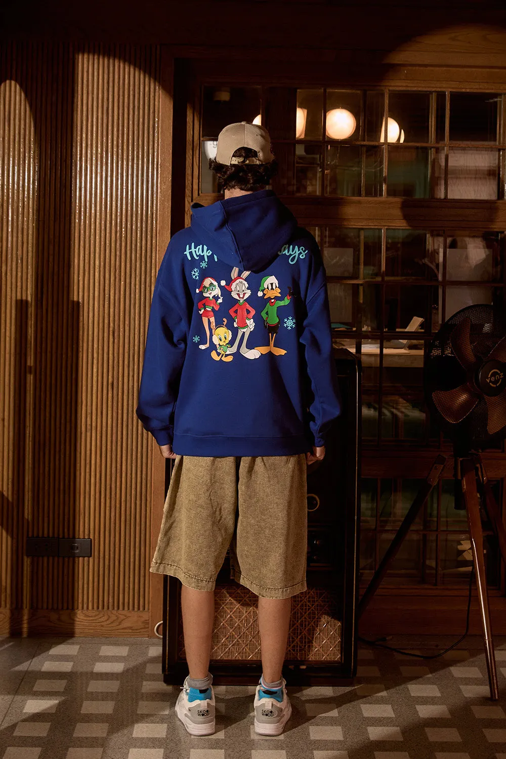 Blue Happy Holidays Hoodie
