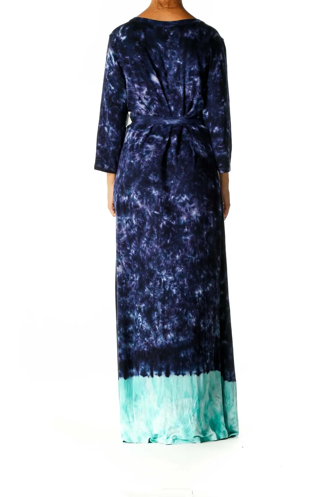 Blue Tie And Dye Column Dress