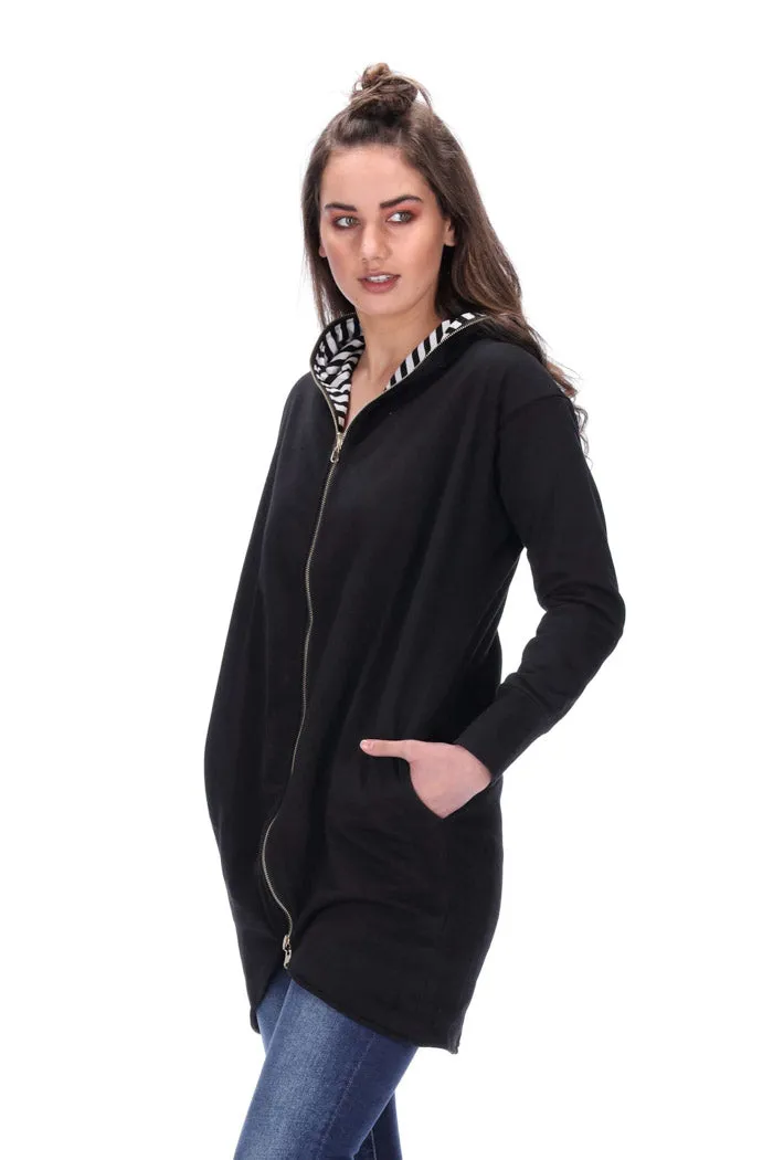 Britta Reversible Sweater Black/Stripe