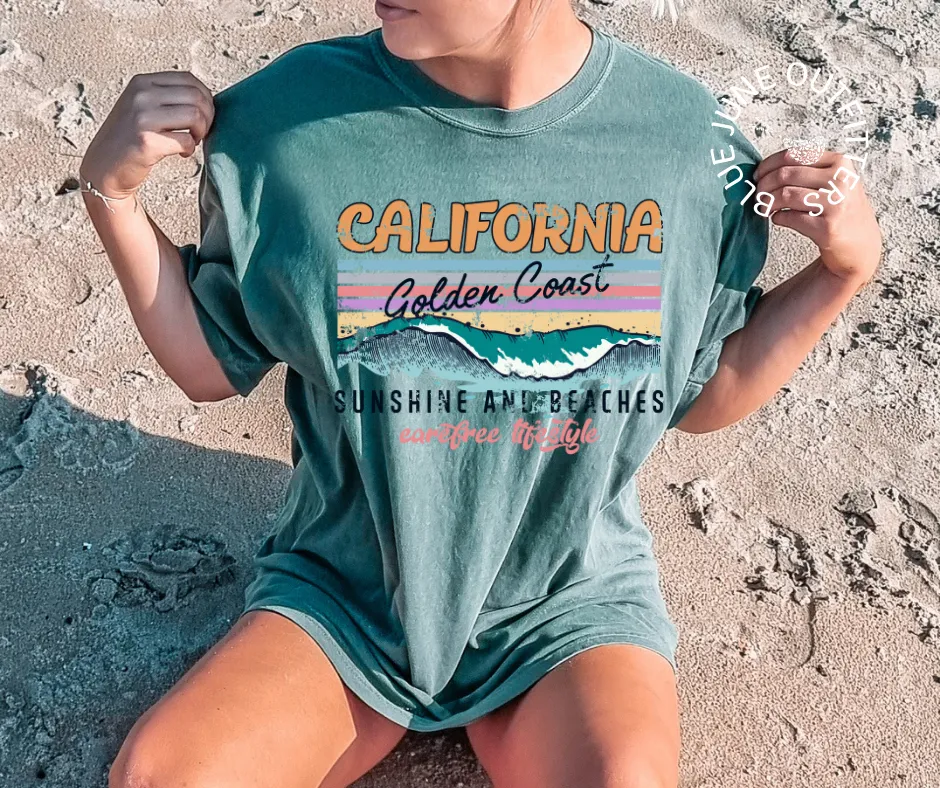 California Golden Coast | Comfort Colors Retro California Tee