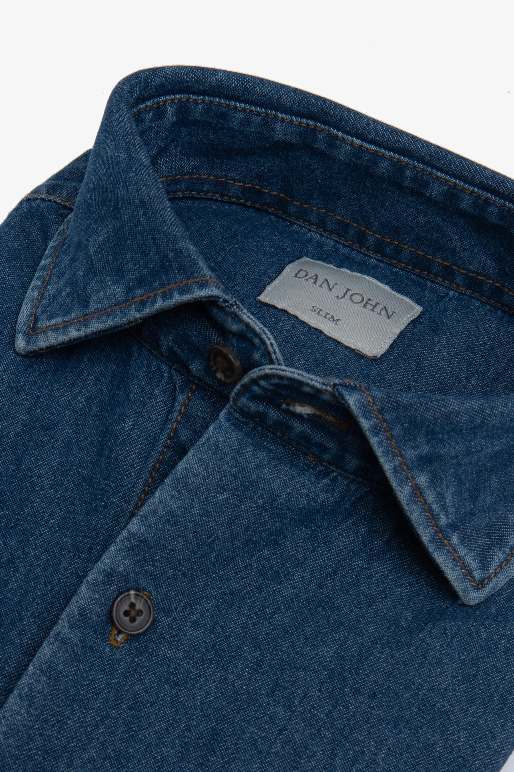 Camicia denim lavaggio scuro chambray
