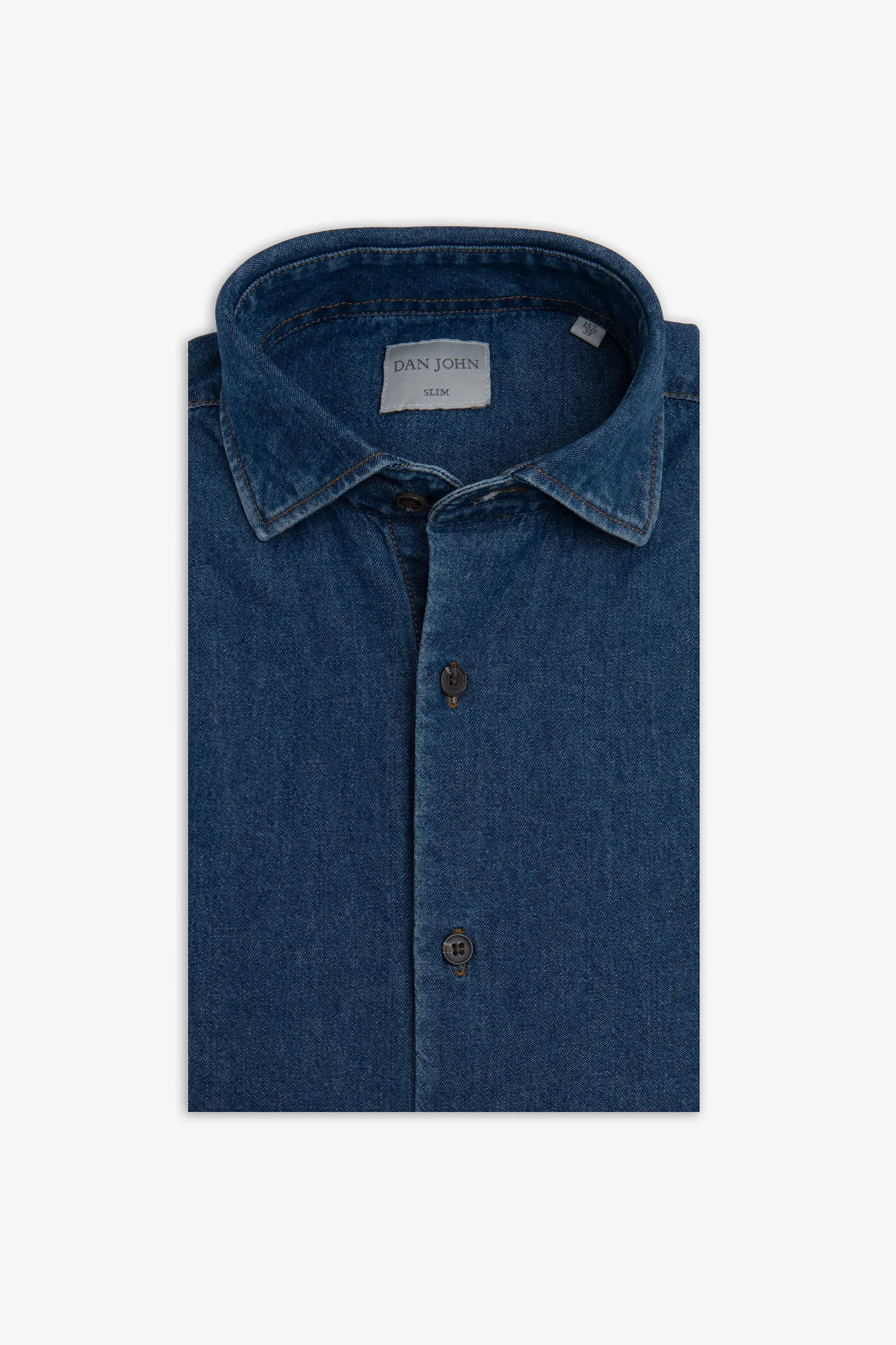 Camicia denim lavaggio scuro chambray