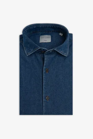 Camicia denim lavaggio scuro chambray