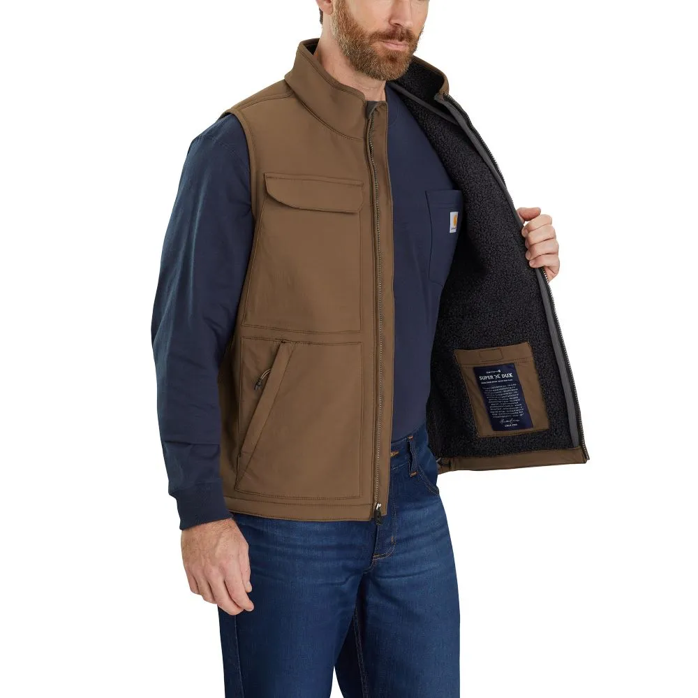 'Carhartt' Men's Super Dux™ Relaxed Fit Sherpa Lined Vest - Coffee