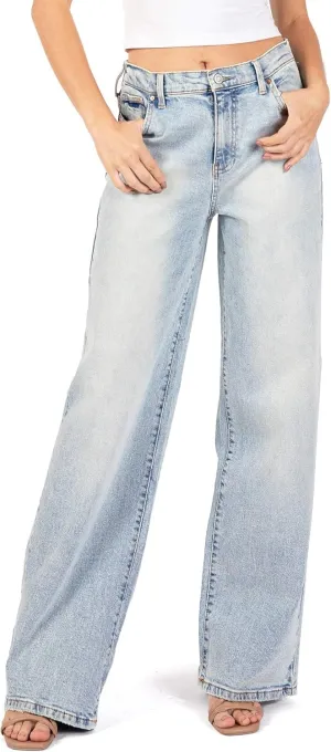 Celebrity Pink Women's Juniors High Rise Wide Leg Trouser Pants