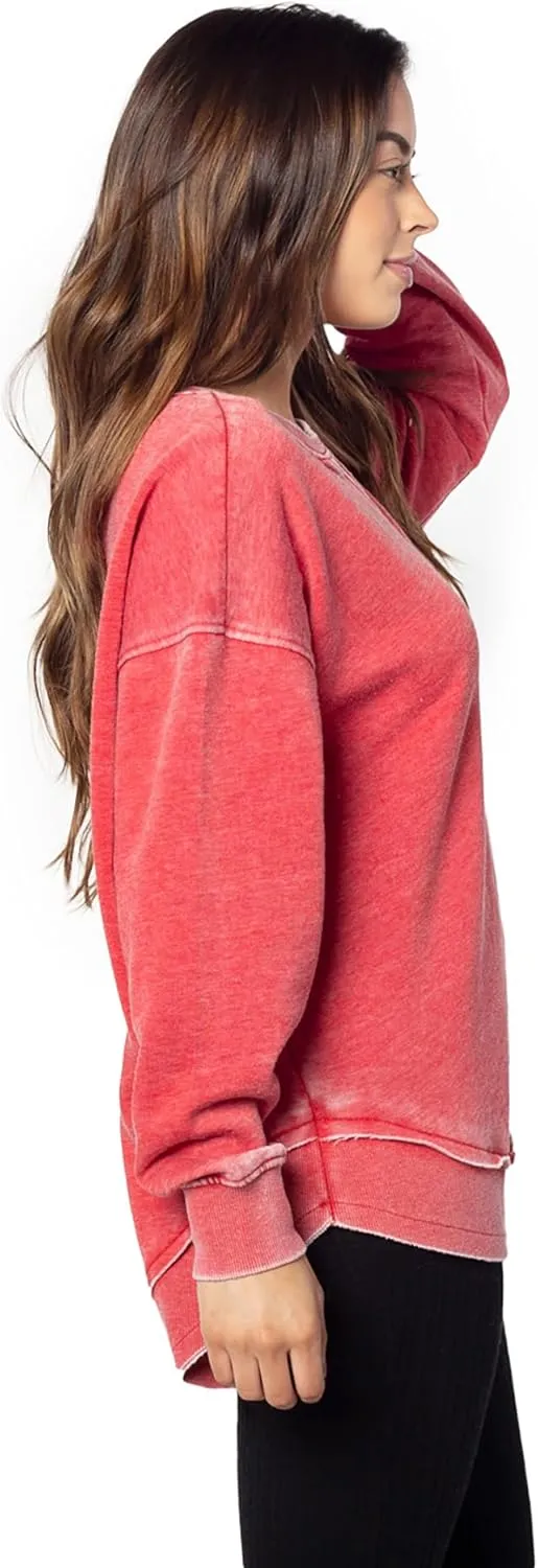 chicka-d Women's Burnout Campus Pullover