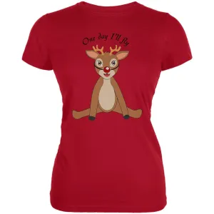 Christmas Baby Deer Fawn Juniors Soft T Shirt