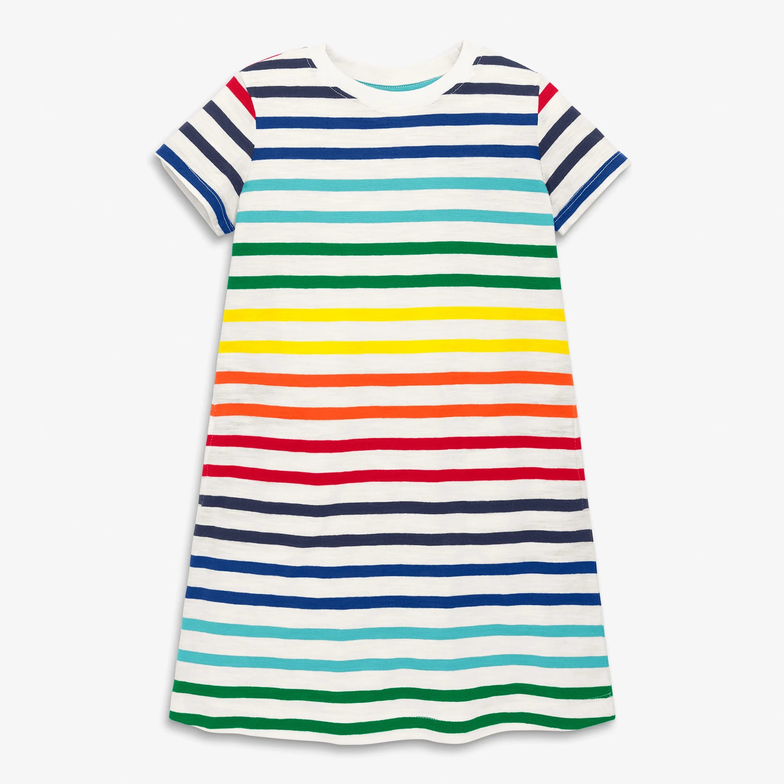Clearance kids t-shirt dress in rainbow stripe