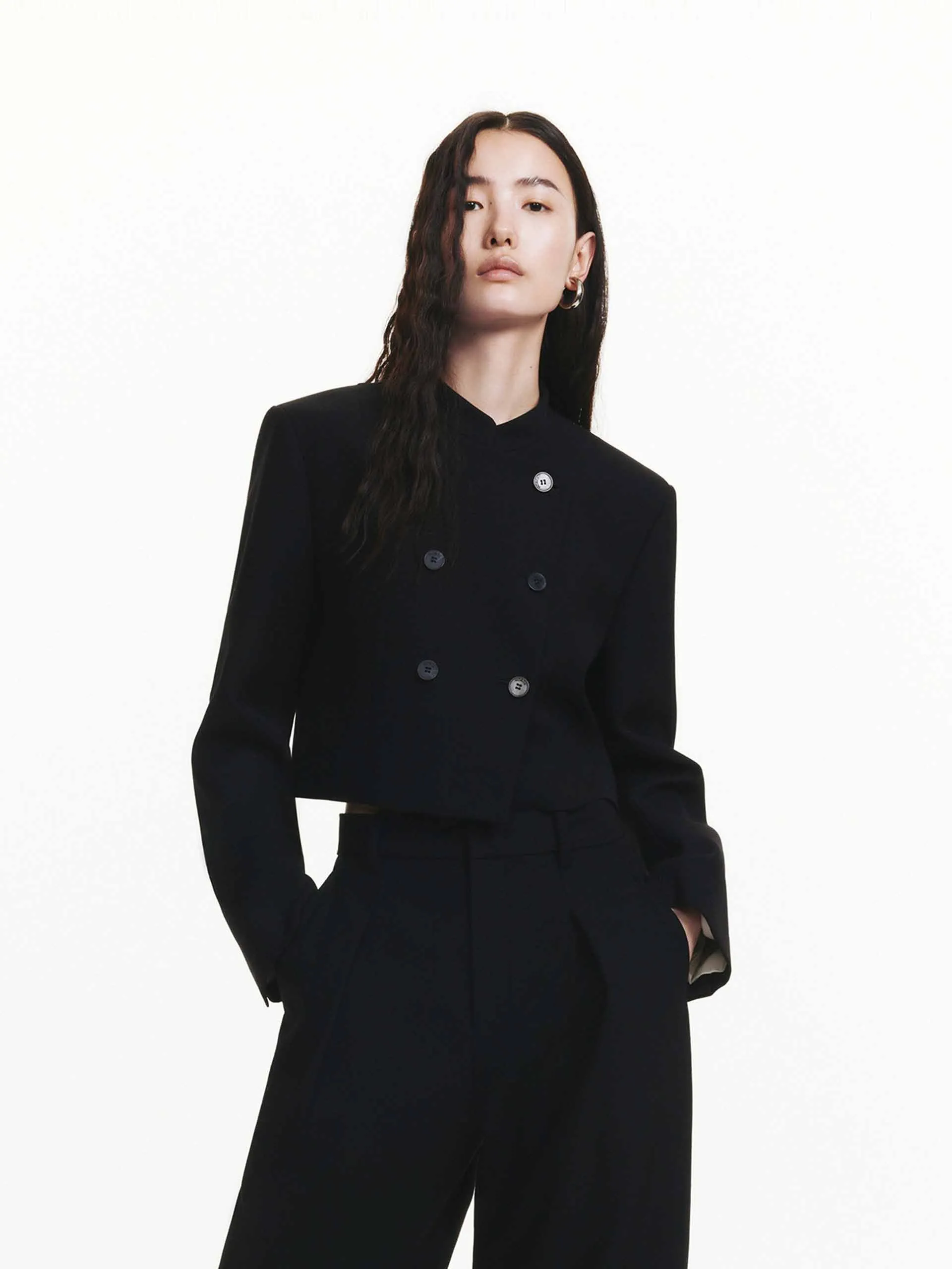 Double Breasted Crop Jacket