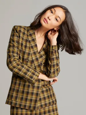 Faven Shawl Lapel Plaid Blazer