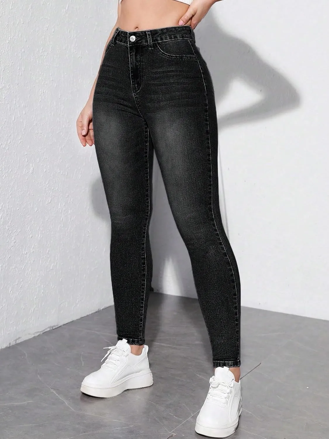 Floerns Women's High Waist Skinny Jeans Stretchy Curvy Denim Pants