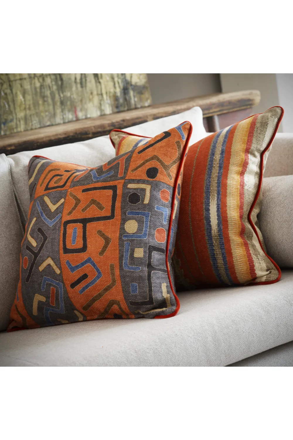 Geometric Patterned Throw Pillow | Andrew Martin Ashanti