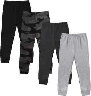 GLASH Kids Baby and Toddler Boys 4-Pack Cotton Pants