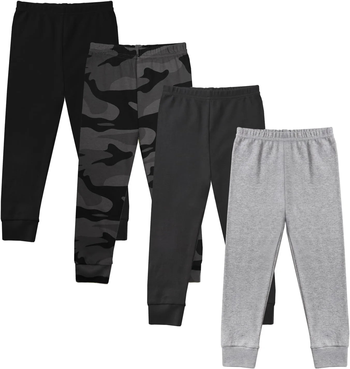 GLASH Kids Baby and Toddler Boys 4-Pack Cotton Pants