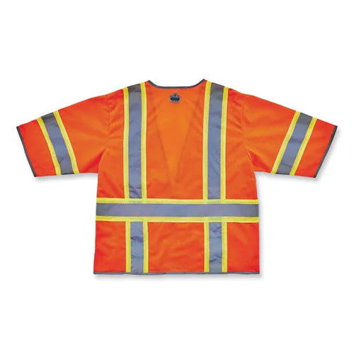 Glowear 8346z Class 3 Two-tone Hi-vis Surveyor Zipper Vest, Large/x-large, Orange, Ships In 1-3 Business Days