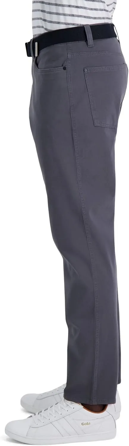 Haggar Men's The Active Series Slim/Straight Fit Flat Front Pant