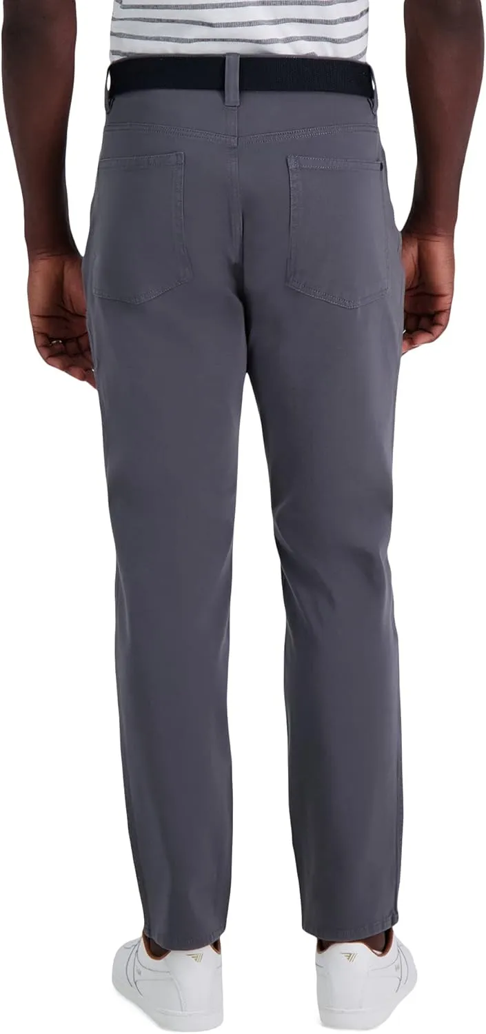 Haggar Men's The Active Series Slim/Straight Fit Flat Front Pant