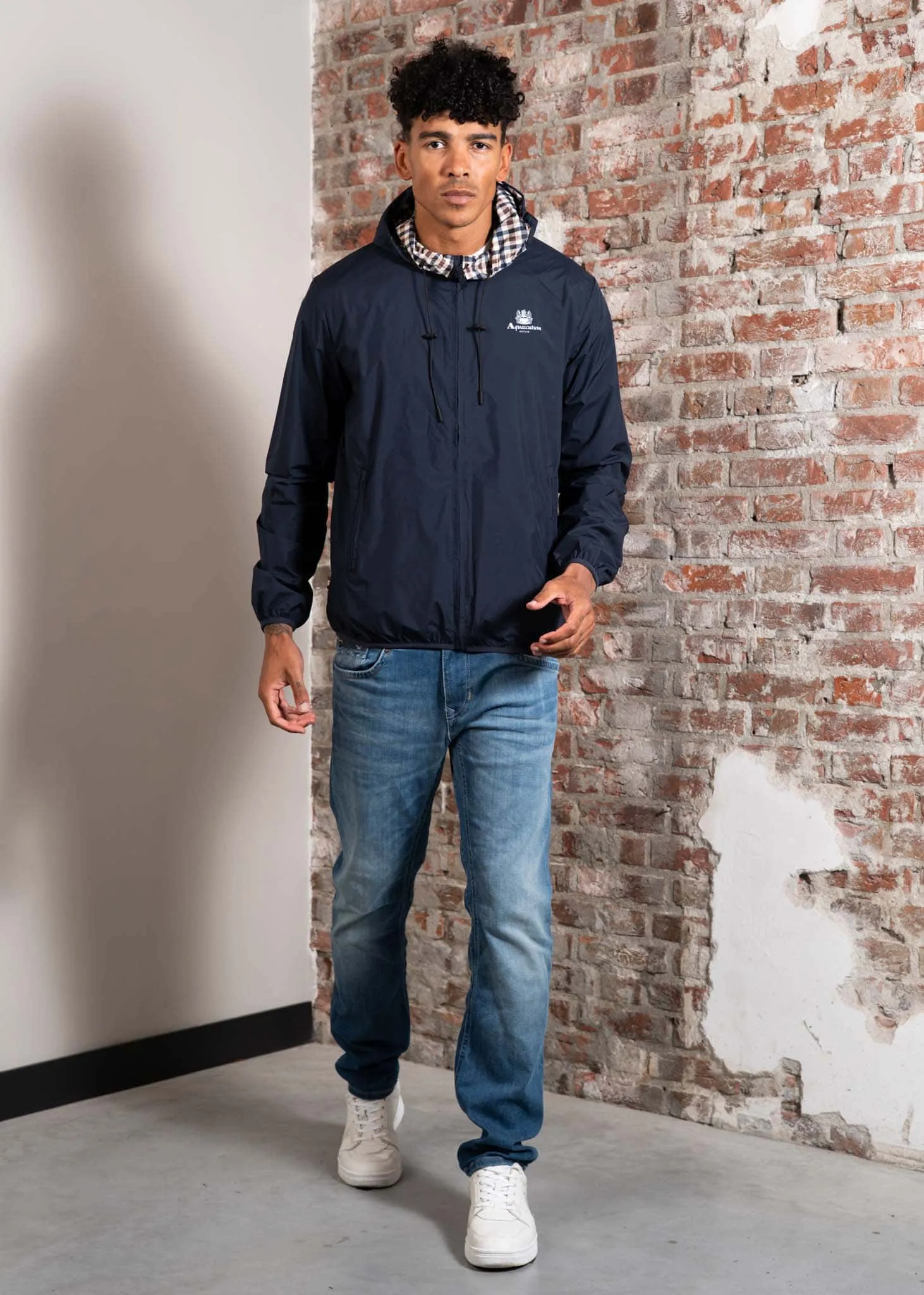 Hooded reversible sailor jacket - navy