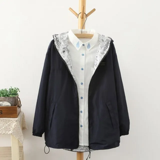 Hooded Reversible Zipper Jacket