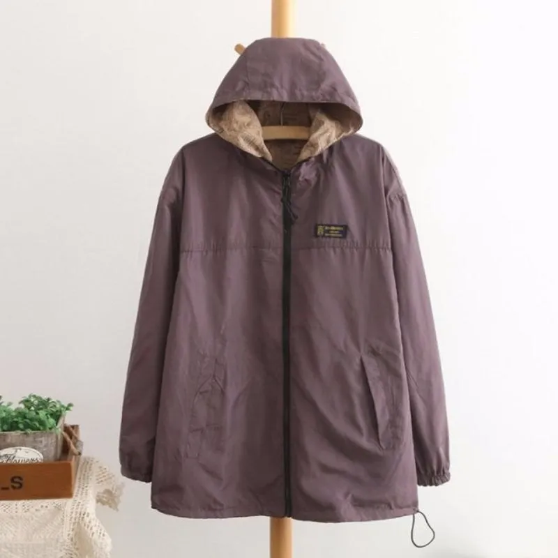 Hooded Reversible Zipper Jacket