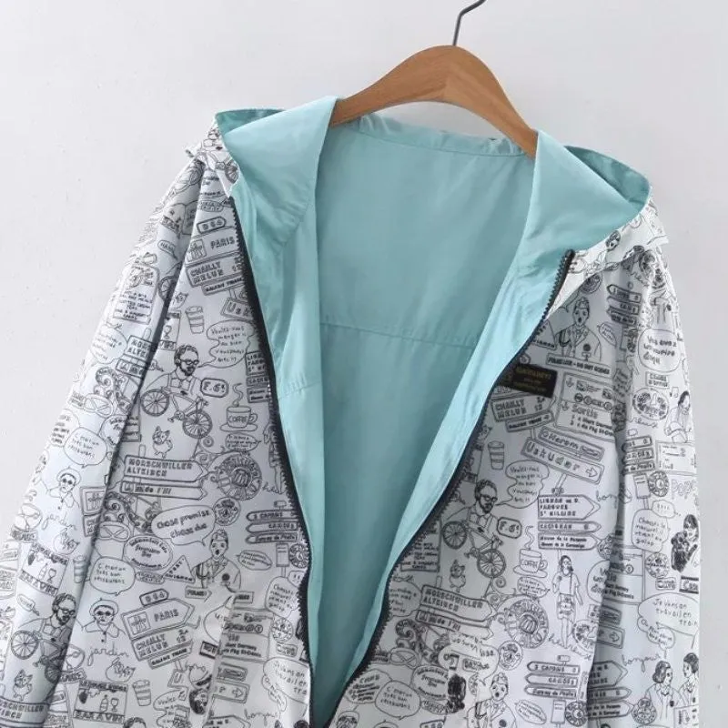 Hooded Reversible Zipper Jacket