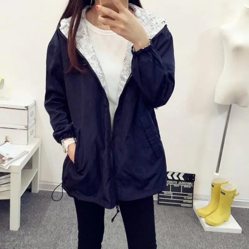 Hooded Reversible Zipper Jacket