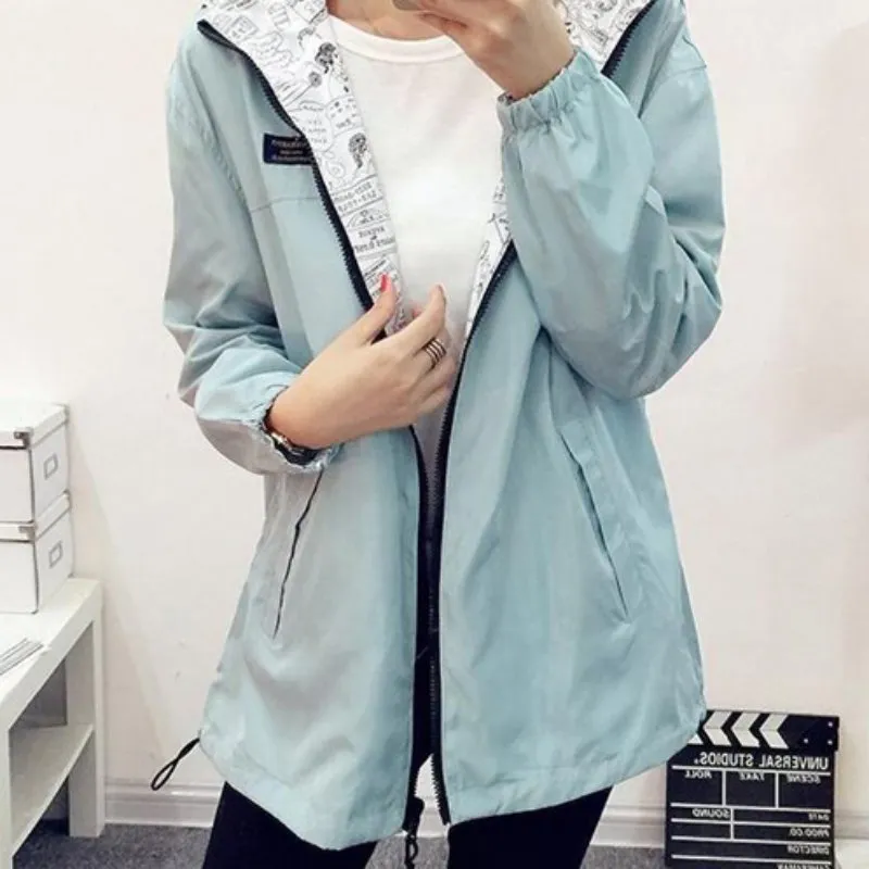Hooded Reversible Zipper Jacket
