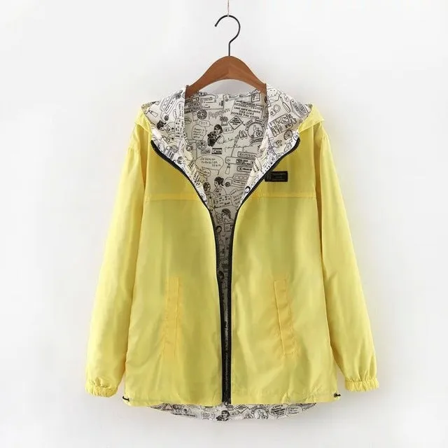 Hooded Reversible Zipper Jacket