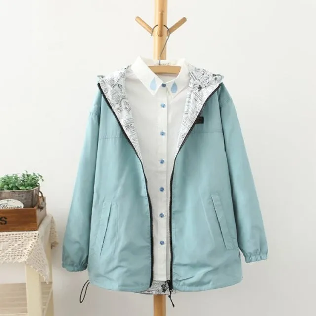 Hooded Reversible Zipper Jacket