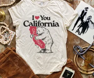 I LOVE CALIFORNIA | RETRO I HEART CALIFORNIA STATE BEAR TEE
