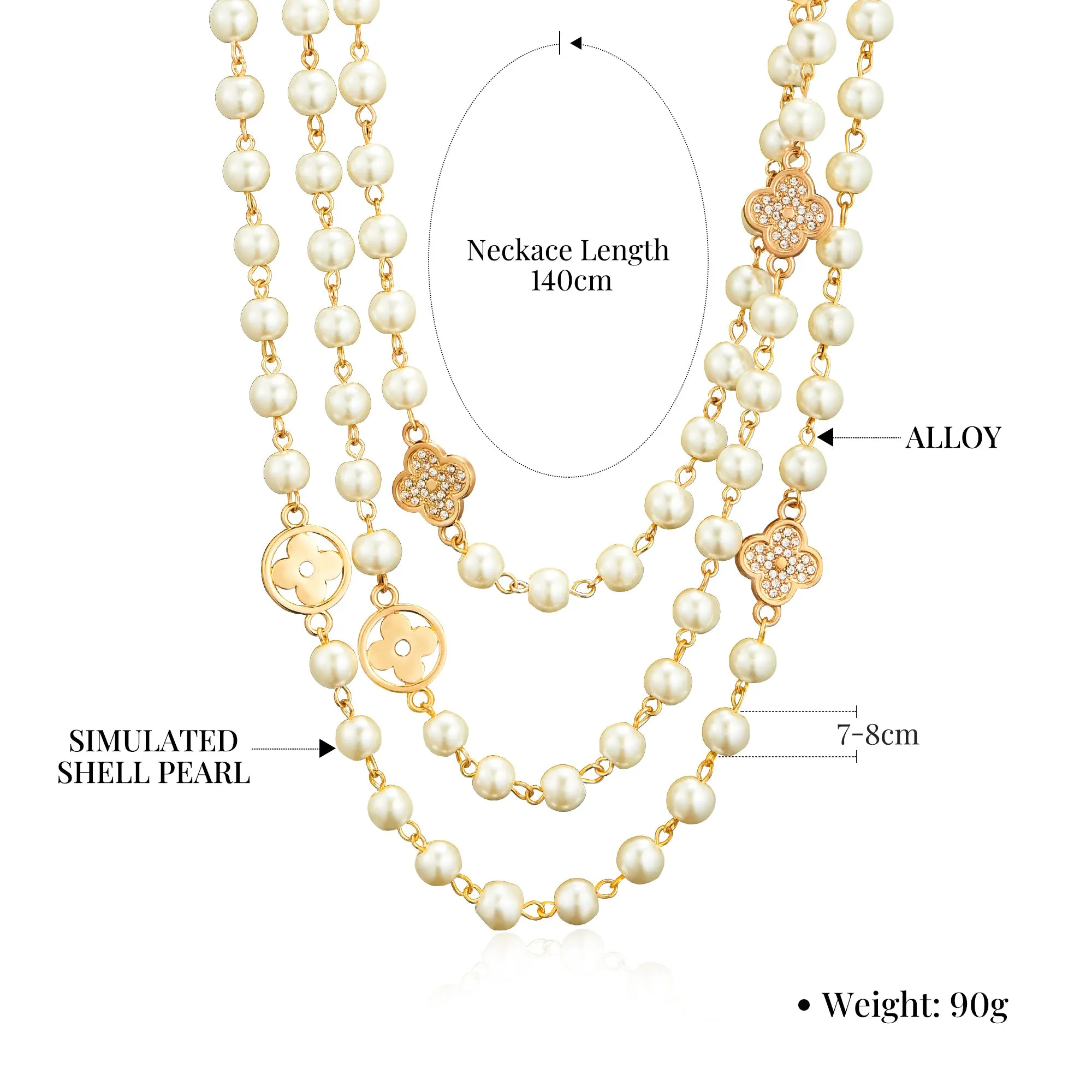 Idokawa Faux Pearl Necklace for Women Chunky Pearl Necklaces for Women White Pearl Beaded Necklace Pearl Statement Necklace Adjustable Big Pearl Necklace Wedding Party Jewelry