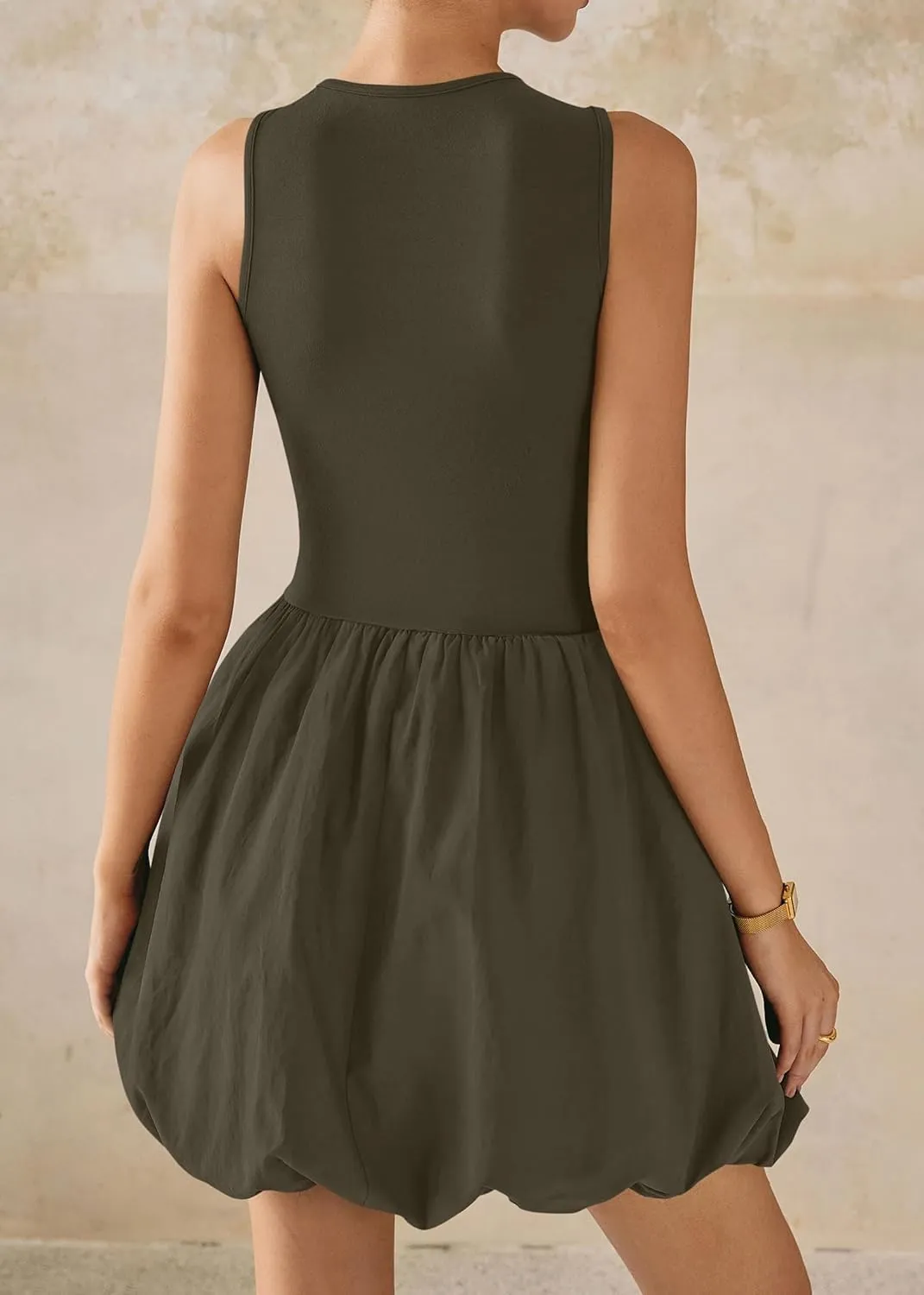 KIRUNDO Summer Bubble Dress for Women 2025 Casual Mini Spring Bodycon Cocktail Dresses Sleeveless Drop Waist Sundress Beach