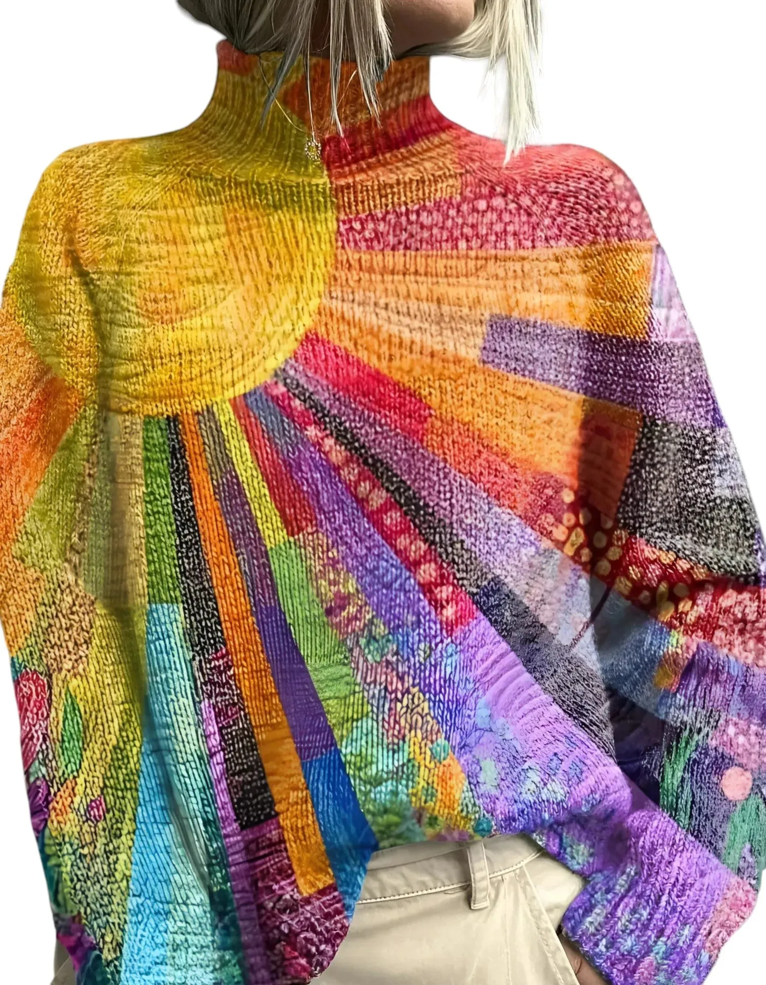Lou | Colourful turtleneck jumper