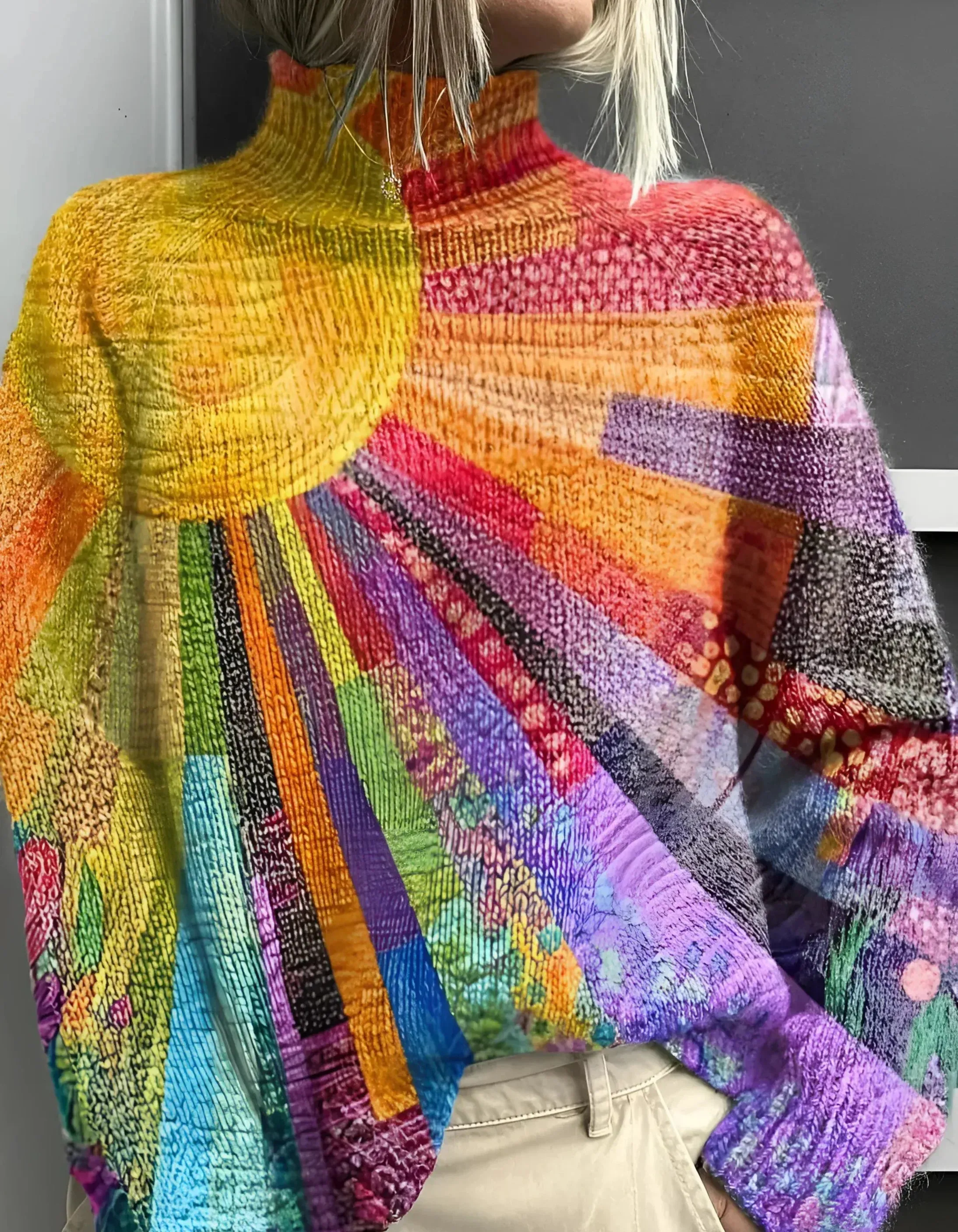 Lou | Colourful turtleneck jumper