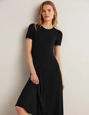 Lucinda Jersey Midi Dress-Black
