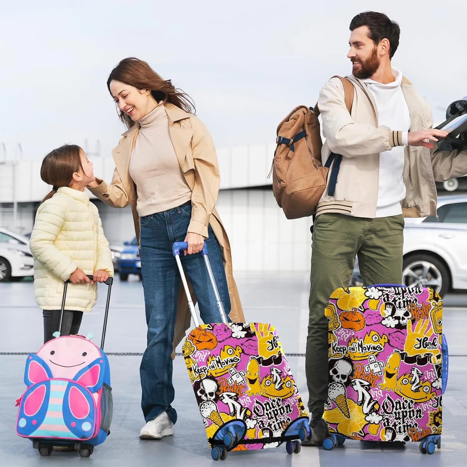 Luggage Covers for Suitcase Protector Tsa Approved Fits 26-28 Inch Luggage, Custom Baggage Cover for Travel Anti Scratch Dirt Washable.