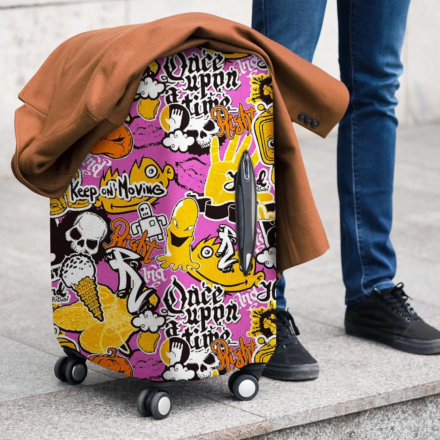 Luggage Covers for Suitcase Protector Tsa Approved Fits 26-28 Inch Luggage, Custom Baggage Cover for Travel Anti Scratch Dirt Washable.