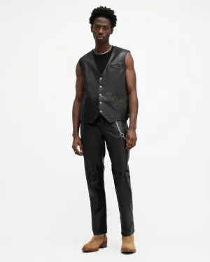 Lynch Straight Fit Leather Trousers