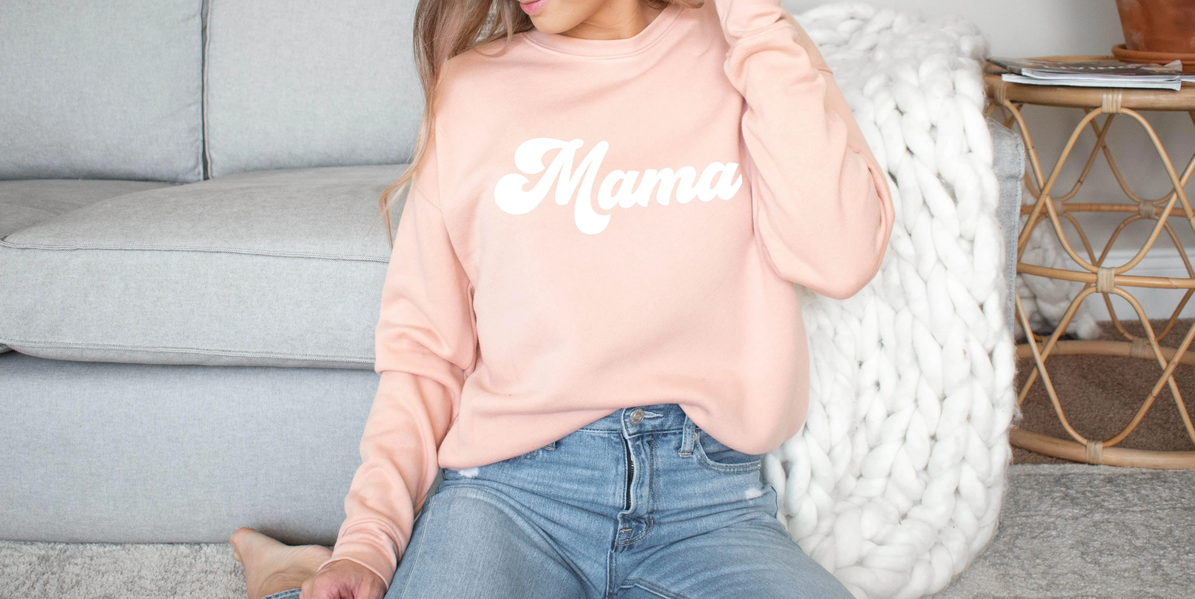 Mama Sponge Fleece Premium Crewneck Sweatshirt (Groovy)