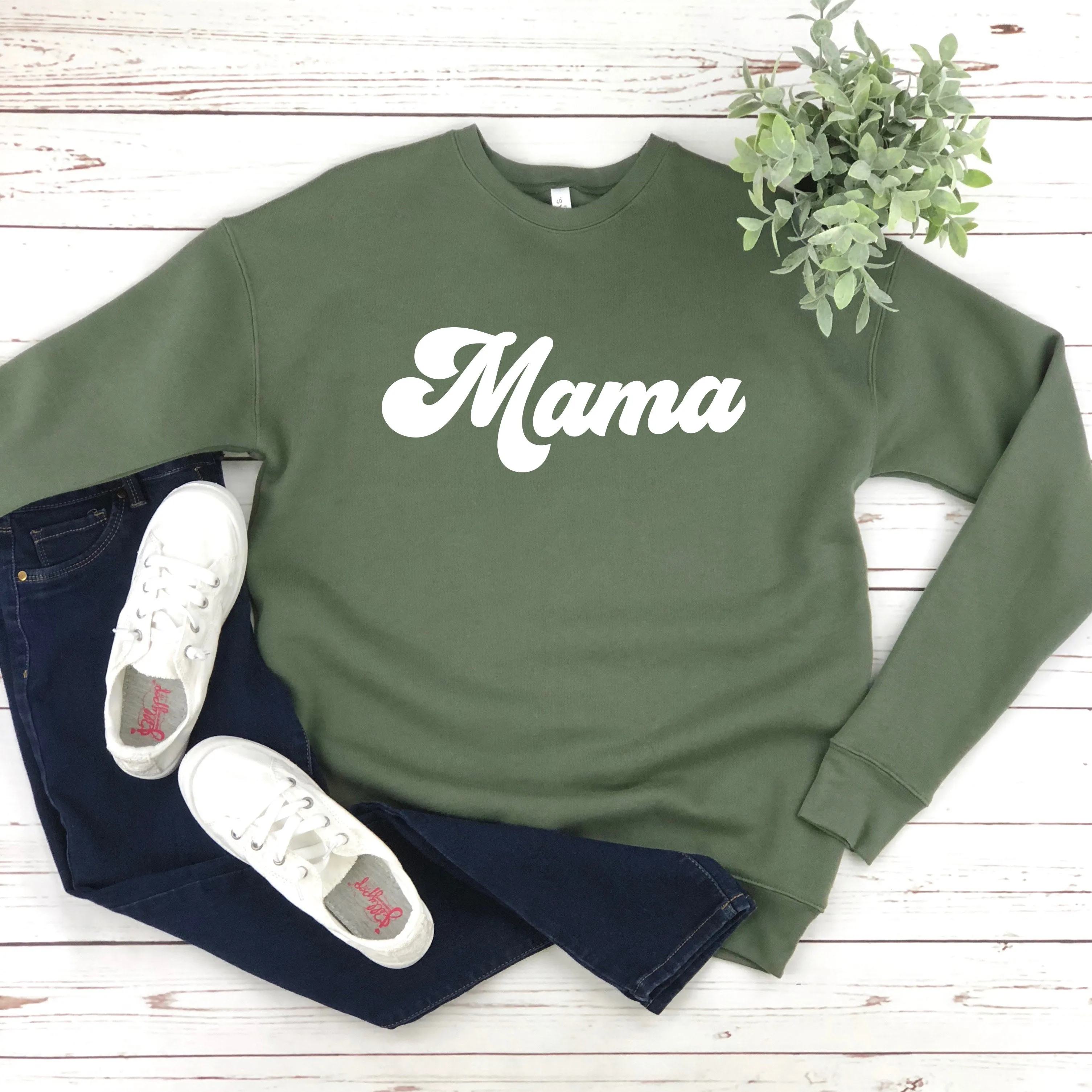 Mama Sponge Fleece Premium Crewneck Sweatshirt (Groovy)