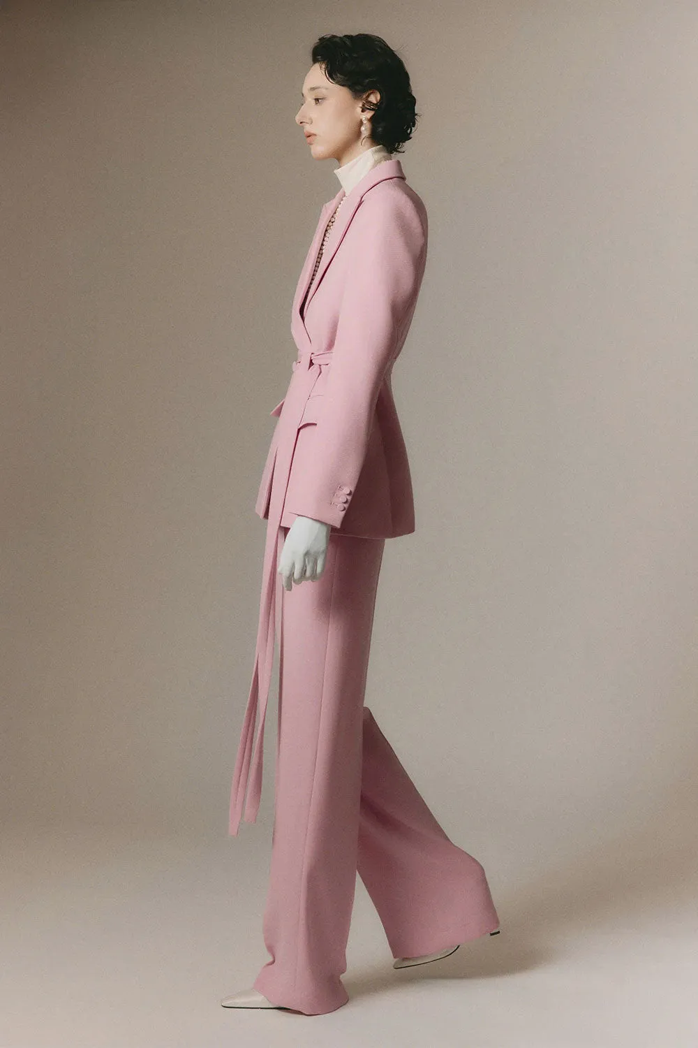 Margot Straight Basic Poly Silk Floor Length Pants