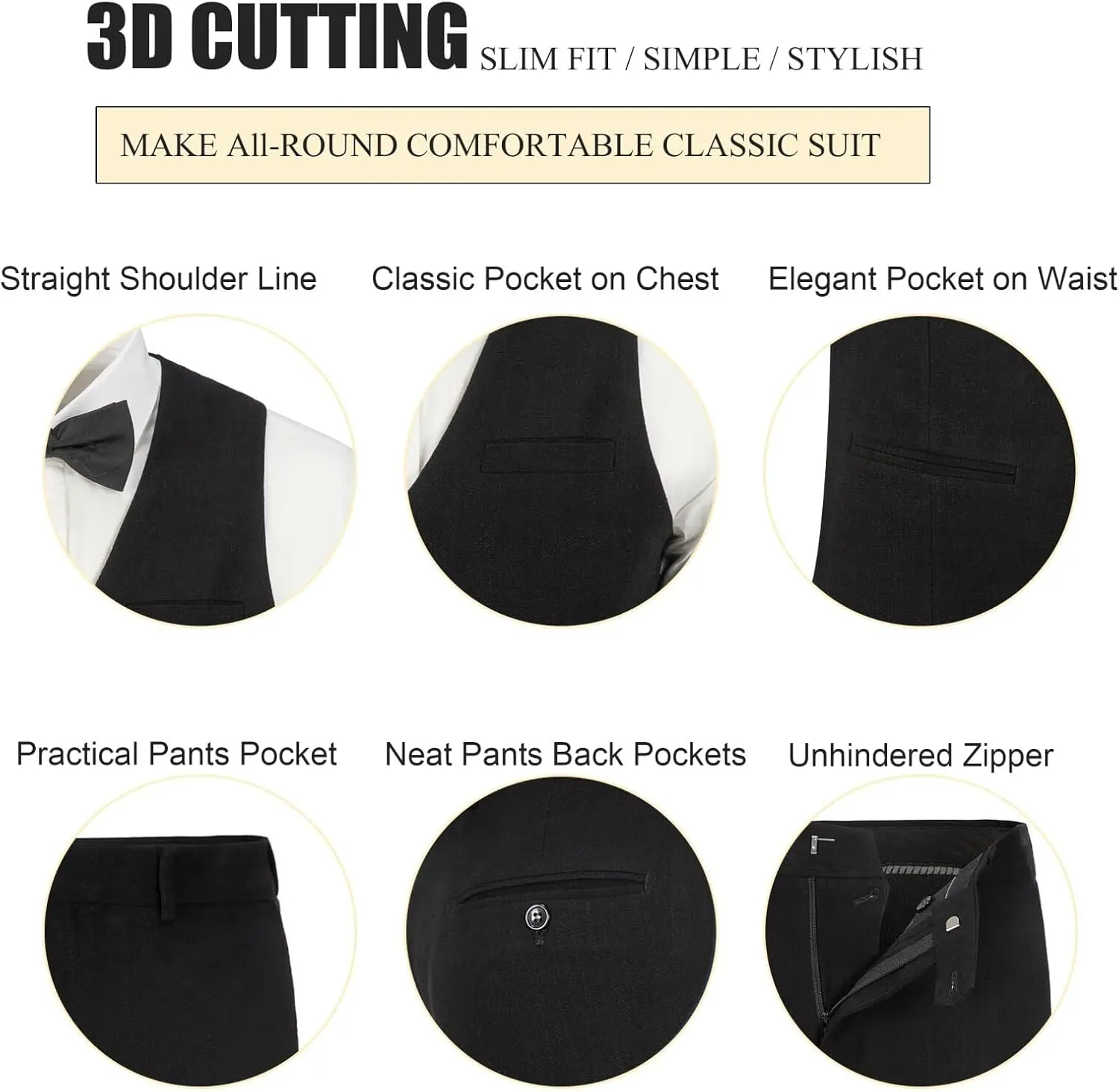 Men's Linen 2 Piece Suit Slim Fit Wedding Groomsmen Tuxedos Summer Beach Prom Vest Pants Set