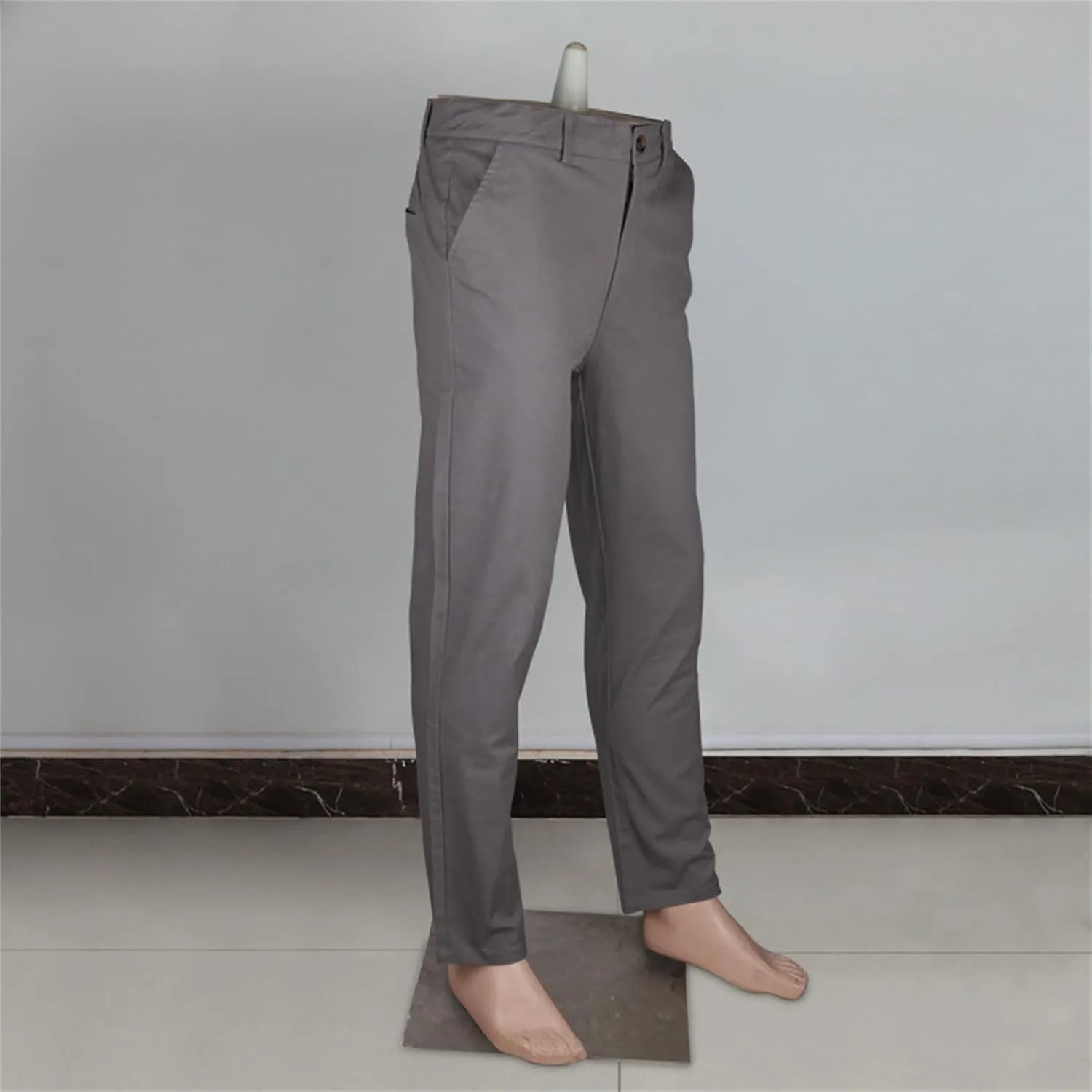Men's Stretch Skinny Dress Pants Solid Business Flat Front Golf Long Pant Classic Slim Tapered Chino Trousers