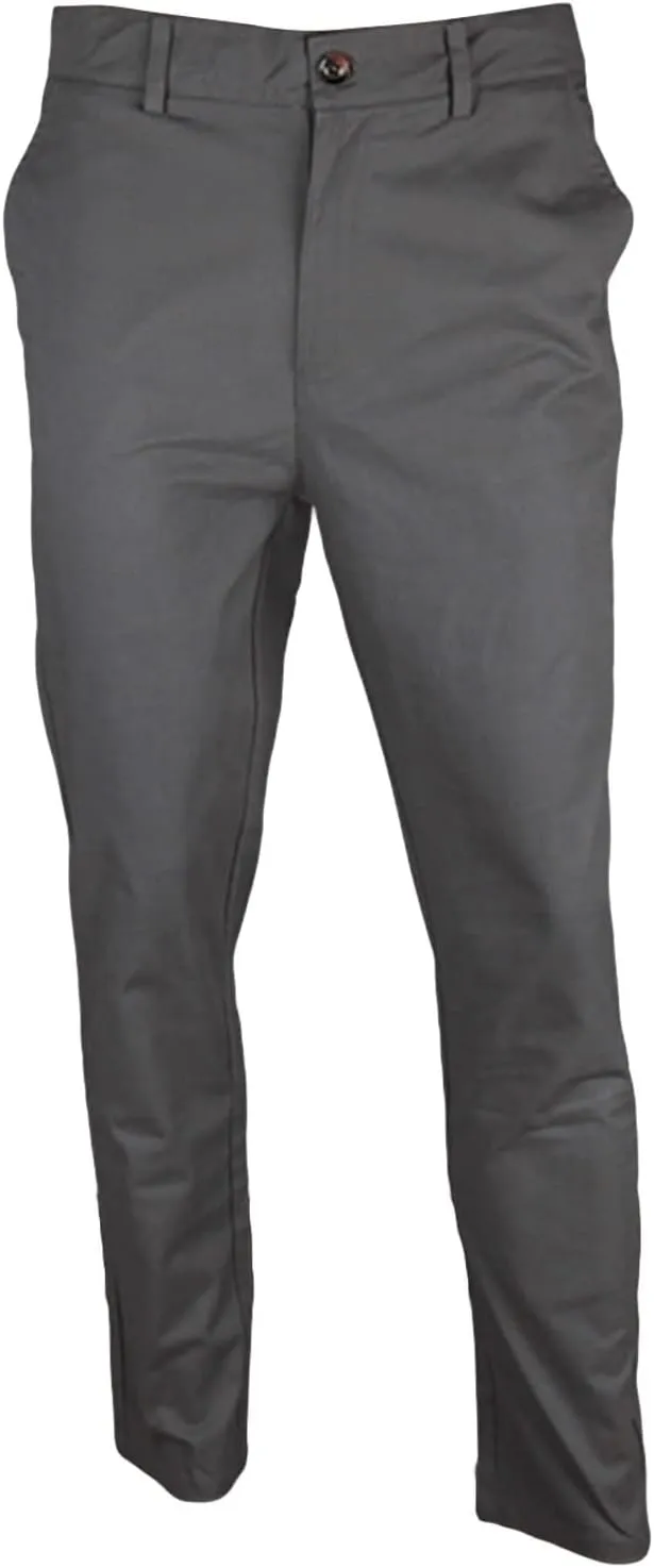Men's Stretch Skinny Dress Pants Solid Business Flat Front Golf Long Pant Classic Slim Tapered Chino Trousers